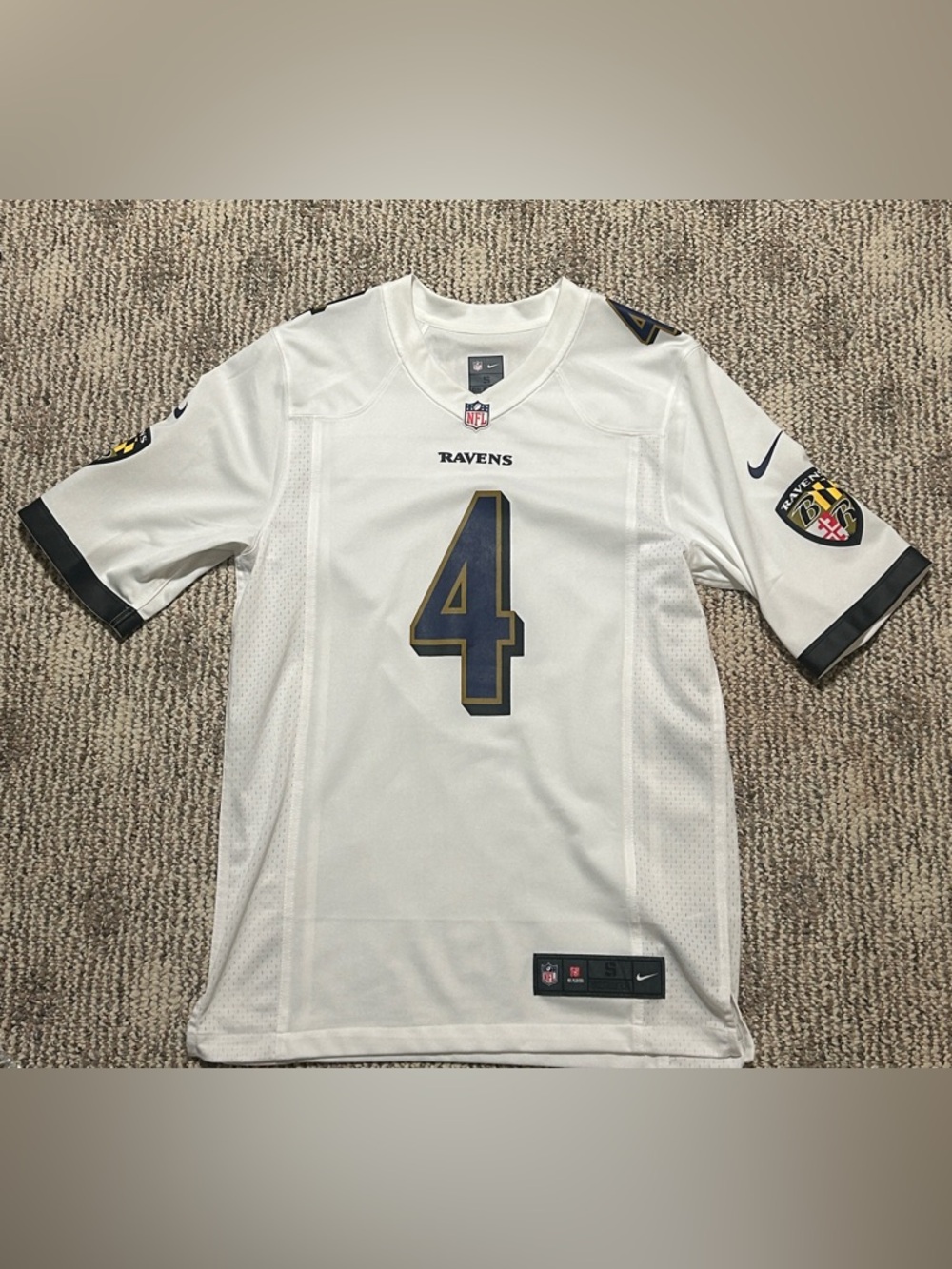 NFL Baltimore Ravens White #4 Zay Flowers Men's Jersey